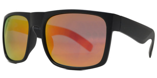 PL 7633 RVC - Square Sport Plastic Polarized Sunglasses with Color Mirror Lens