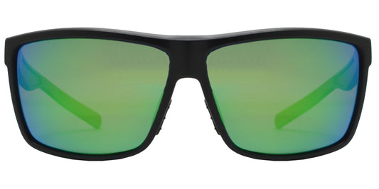 PL 5172 - Plastic Sports Rectangular Wrap Around Sunglasses