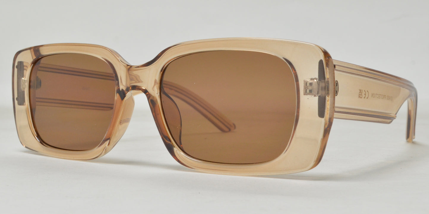 8997 - Plastic Rectangular Sunglasses with Flat Lens