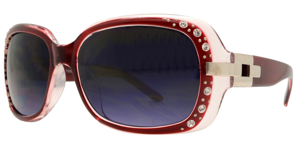 Wholesale - 7585 BX - Womens Fashion Sunglasses with Metal Accent and Rhinestones - Dynasol Eyewear