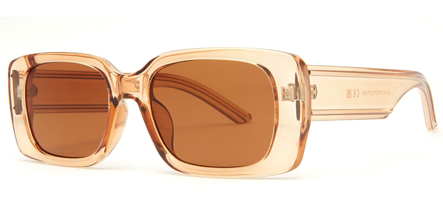 8997 - Plastic Rectangular Sunglasses with Flat Lens