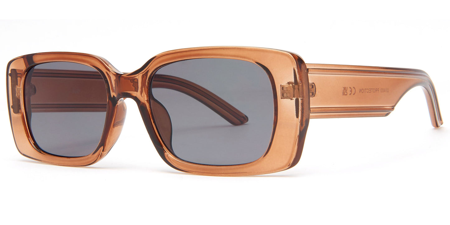 8997 - Plastic Rectangular Sunglasses with Flat Lens