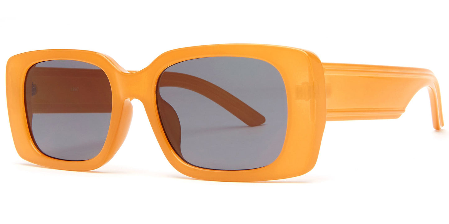 8997 - Plastic Rectangular Sunglasses with Flat Lens