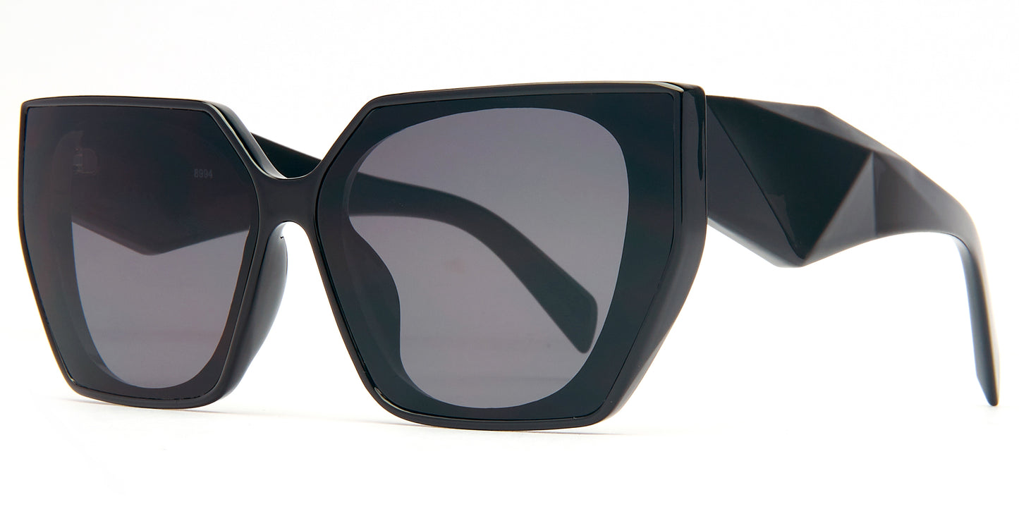 8994 - Plastic Angled Cat Eye Sunglasses