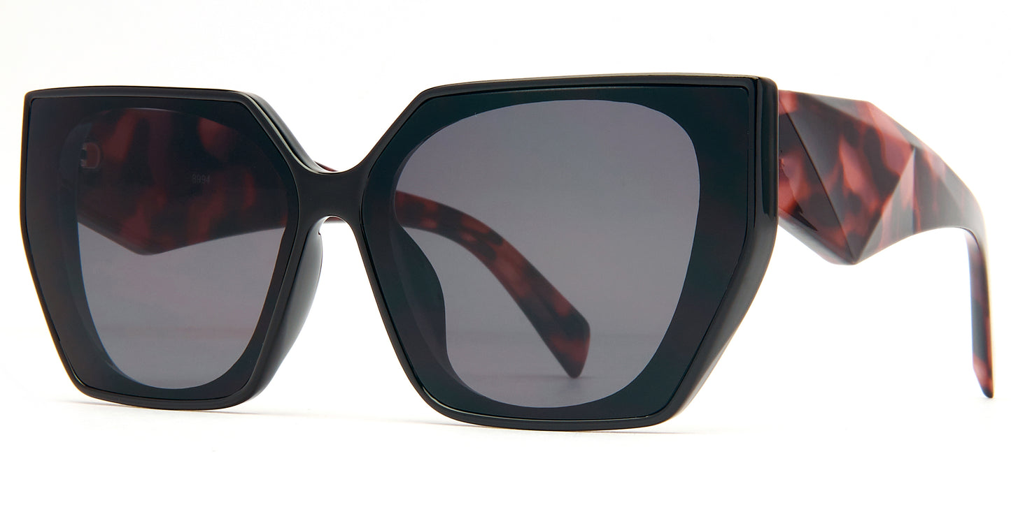 8994 - Plastic Angled Cat Eye Sunglasses