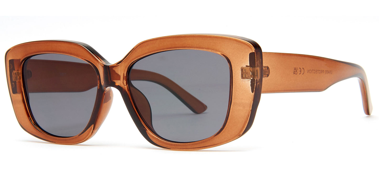 9001 - Rectangular Flat Lens Plastic Sunglasses