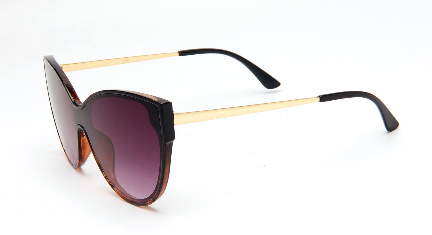 9000 - Plastic Cat Eye One Piece Lens Sunglasses