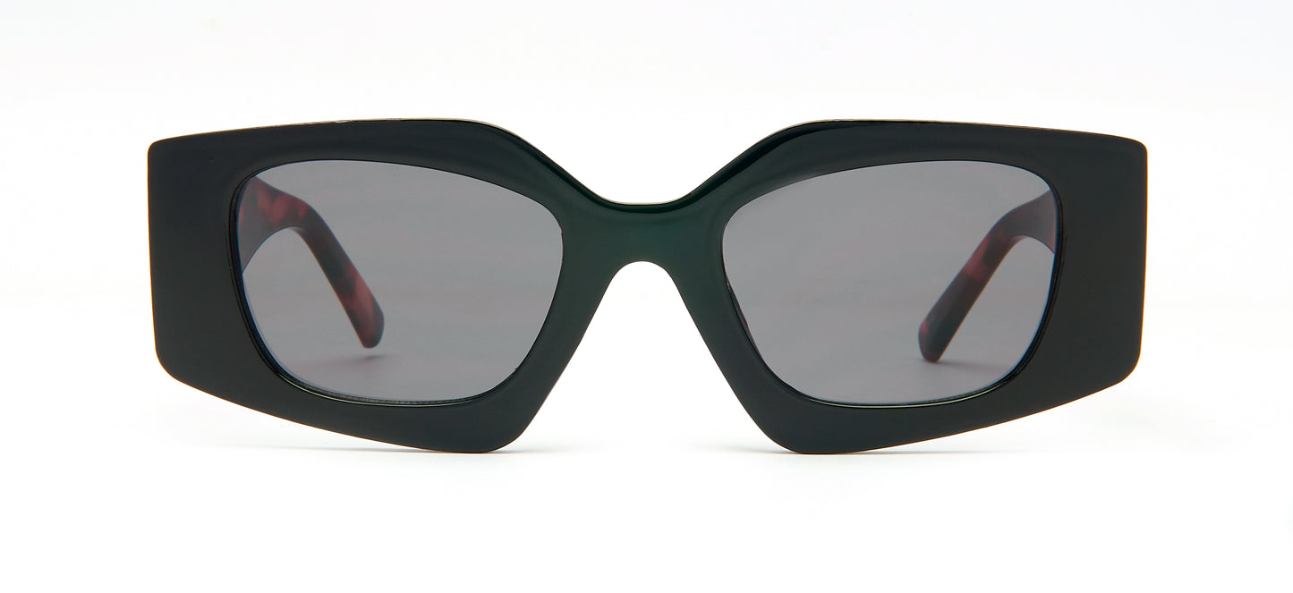 8995 - Rectangular Plastic Flat Lens Sunglasses