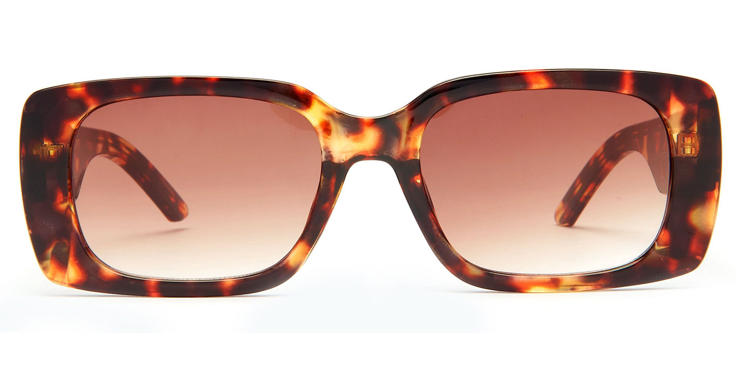 8997 - Plastic Rectangular Sunglasses with Flat Lens