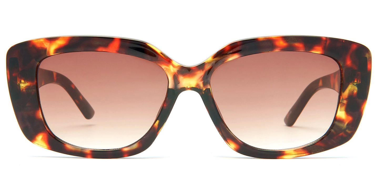 9001 - Rectangular Flat Lens Plastic Sunglasses