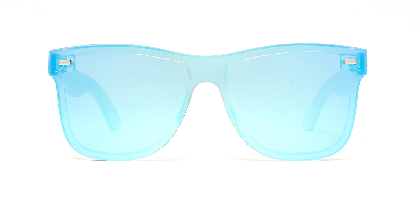 8018 Bamboo - One Piece Lens Rimless Bamboo Sunglasses