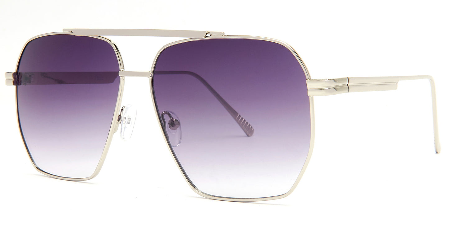 7022 - Metal Flat Top Sunglasses