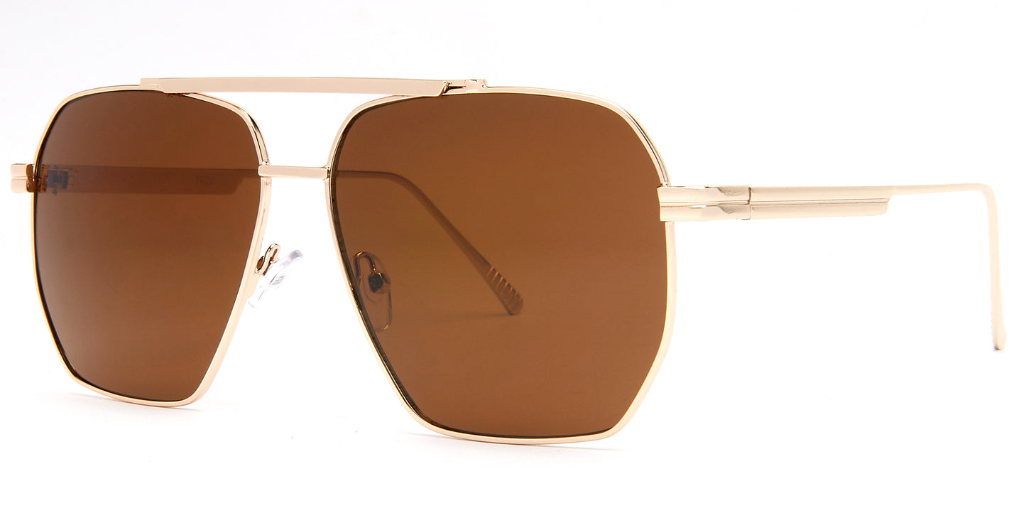 7022 - Metal Flat Top Sunglasses