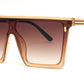 5207 - One Piece Lens Flat Top Plastic Sunglasses