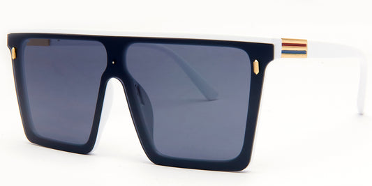 5207 - One Piece Lens Flat Top Plastic Sunglasses