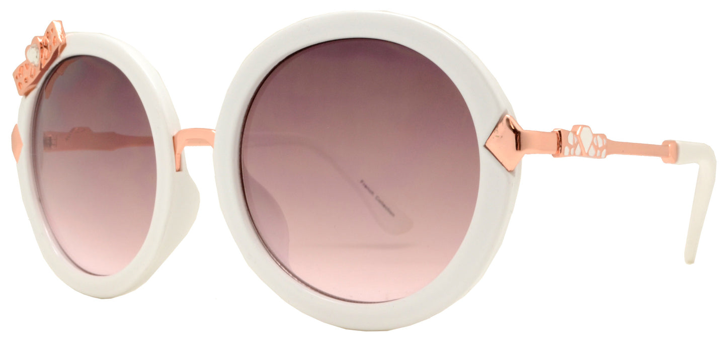 Wholesale - FC 6269 - Round Bow Accent Women Plastic Sunglasses - Dynasol Eyewear