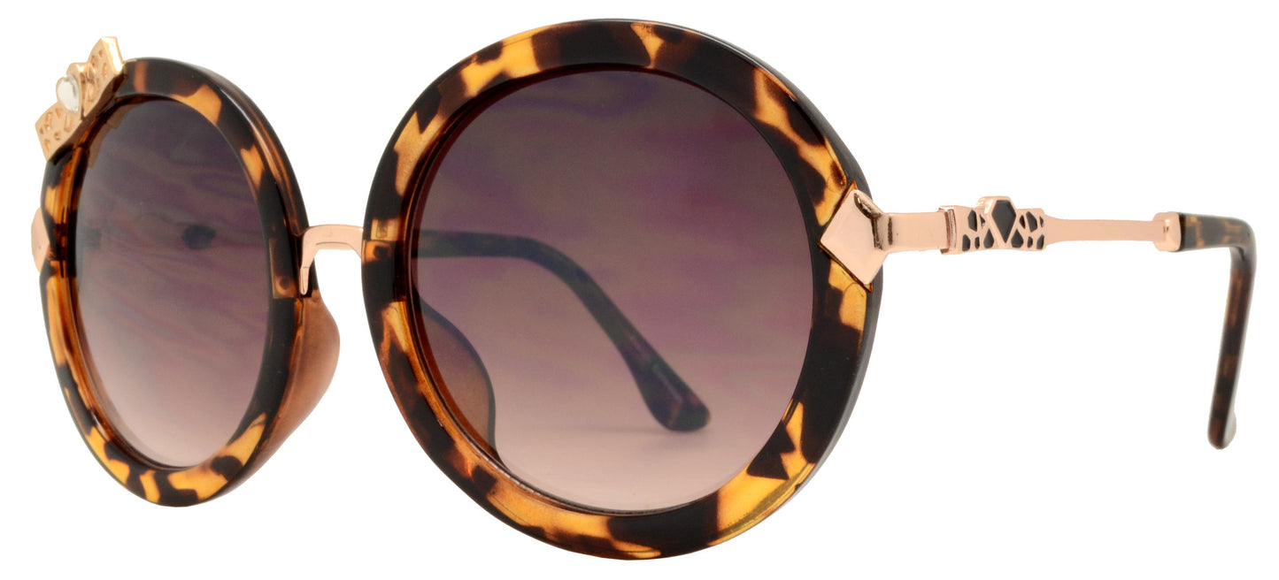 Wholesale - FC 6269 - Round Bow Accent Women Plastic Sunglasses - Dynasol Eyewear