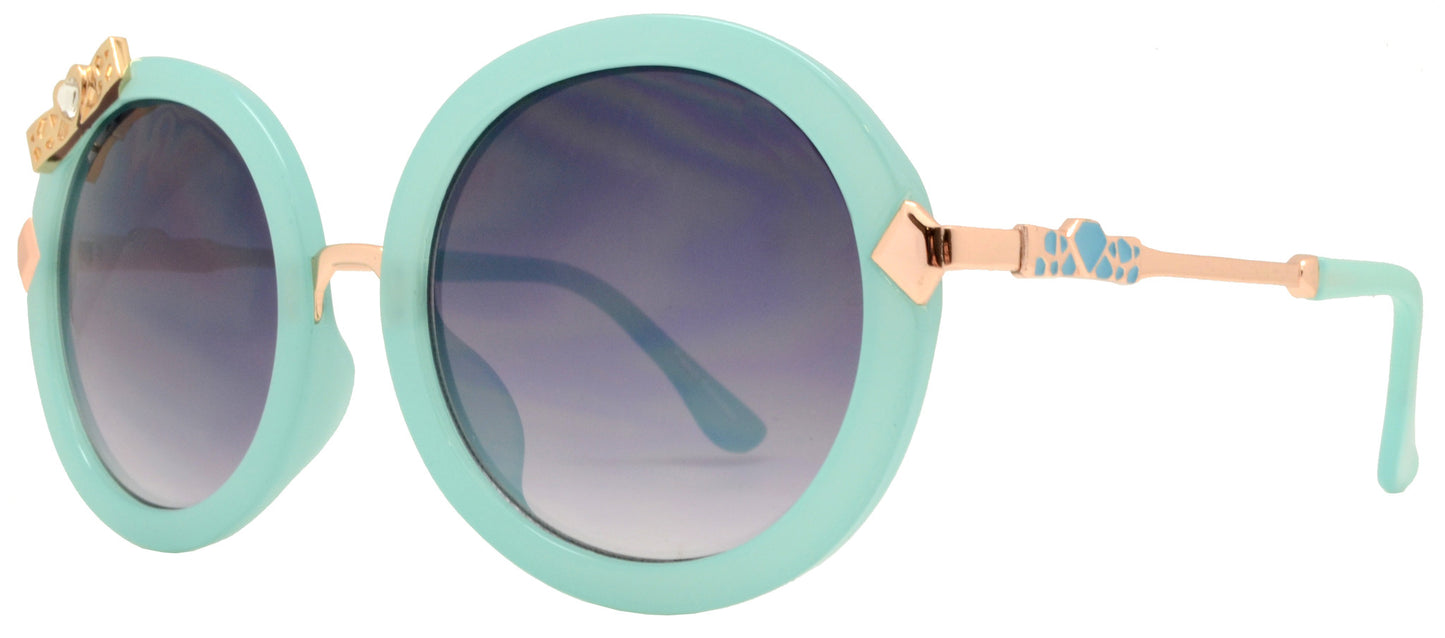 Wholesale - FC 6269 - Round Bow Accent Women Plastic Sunglasses - Dynasol Eyewear