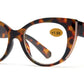 RS 1057 - Large Plastic Cat Eye Reading Glasses with Glitter