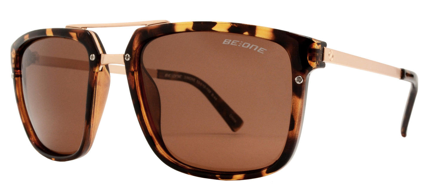 Wholesale - PL Simone - Polarized Men Retro Square with Brow Bar Plastic Sunglasses - Dynasol Eyewear