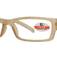 Wholesale - RS 1111 - Rectangular Horn Rimmed with Stripes on Temple Plastic Reading Glasses - Dynasol Eyewear
