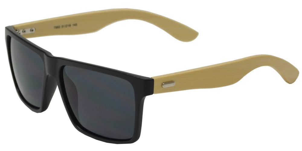 Wholesale - 7992 - Bamboo Rectangular Sunglasses - Dynasol Eyewear