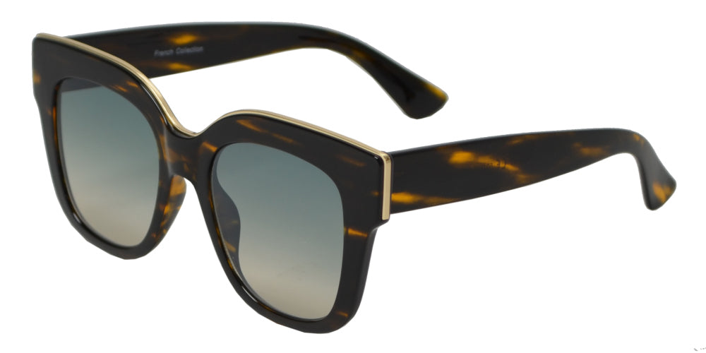 Wholesale - FC 6489 - Large Retro Cat Eye Sunglasses with Flat Lens - Dynasol Eyewear