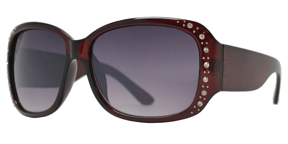 Wholesale - PLD-01 - Rectangular Plastic Sunglasses with Rhinestones - Dynasol Eyewear