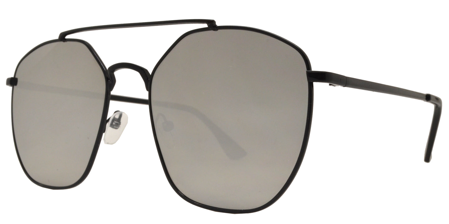 8772 - Modern Square Sunglasses with Flat Lens