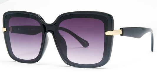 8136 - Plastic Square Sunglasses with Flat Lens