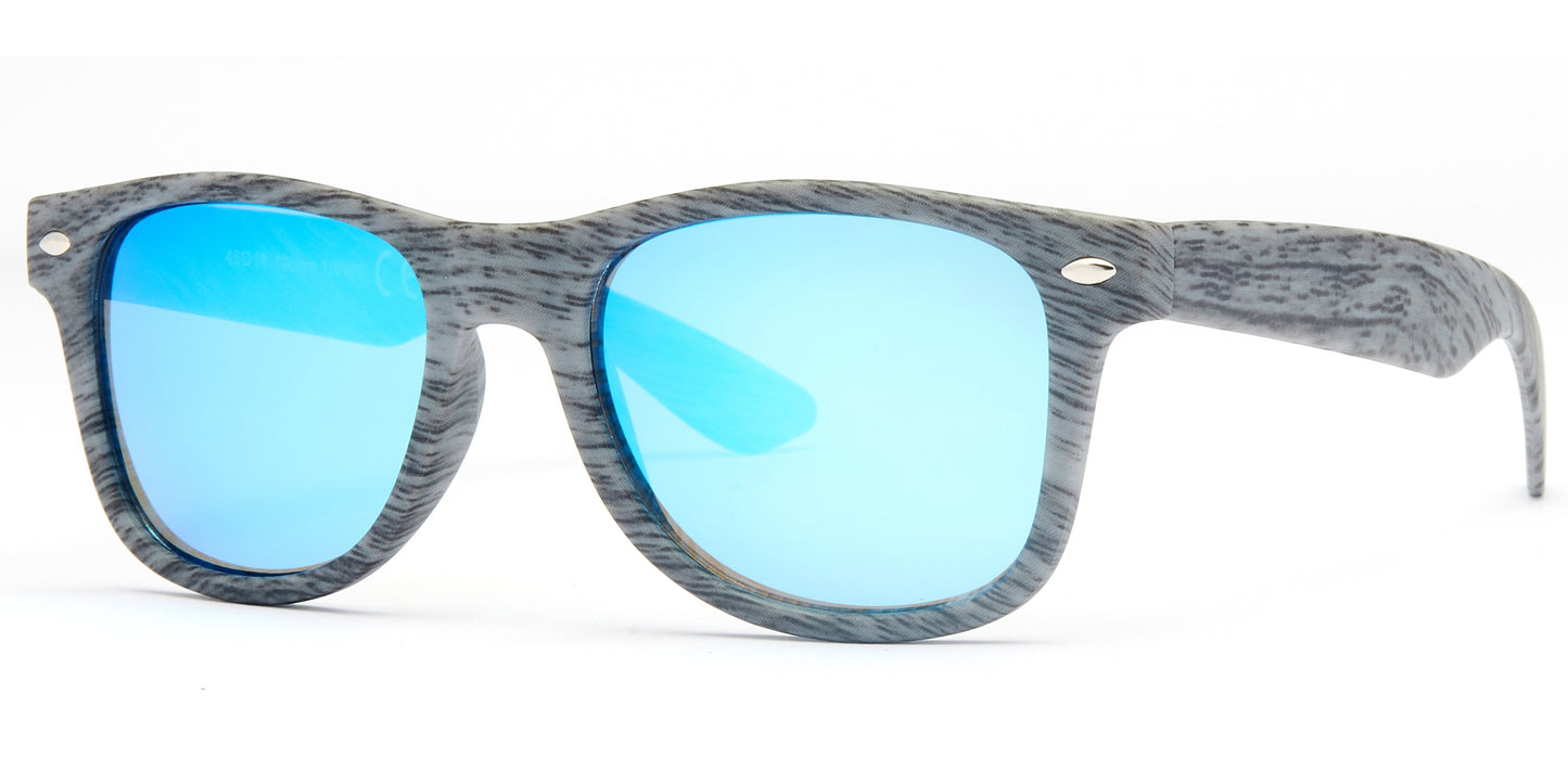 4567-11 - Kids Classic Horn Rimmed Sunglasses with Color Mirrored Lens