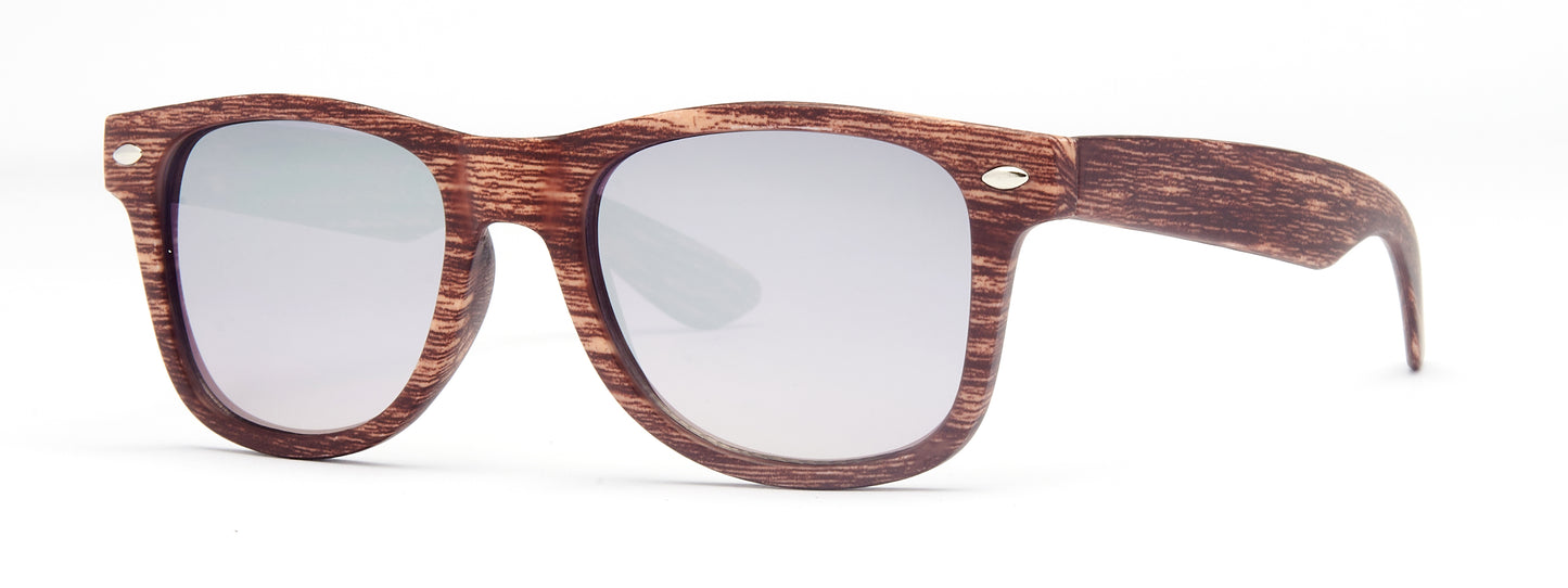4567-12 - Kids Classic Horn Rimmed Sunglasses with Color Mirrored Lens