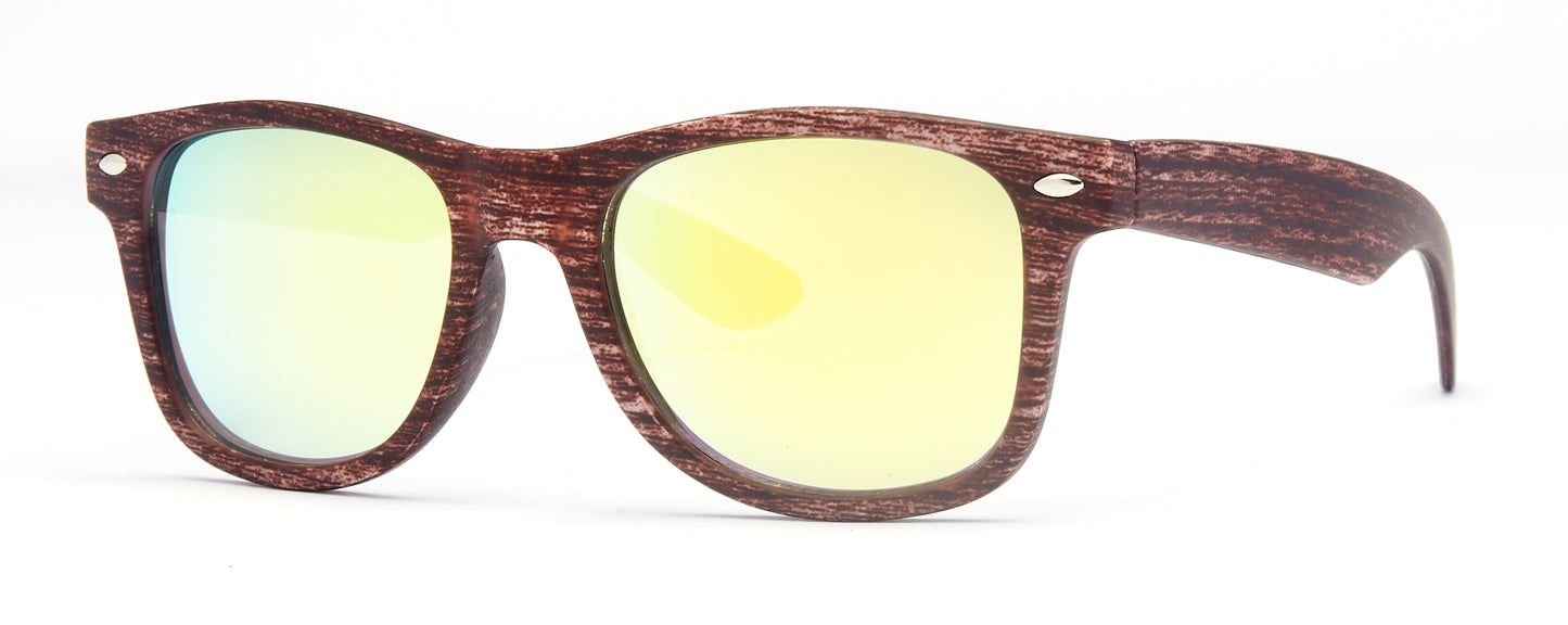 4567-12 - Kids Classic Horn Rimmed Sunglasses with Color Mirrored Lens