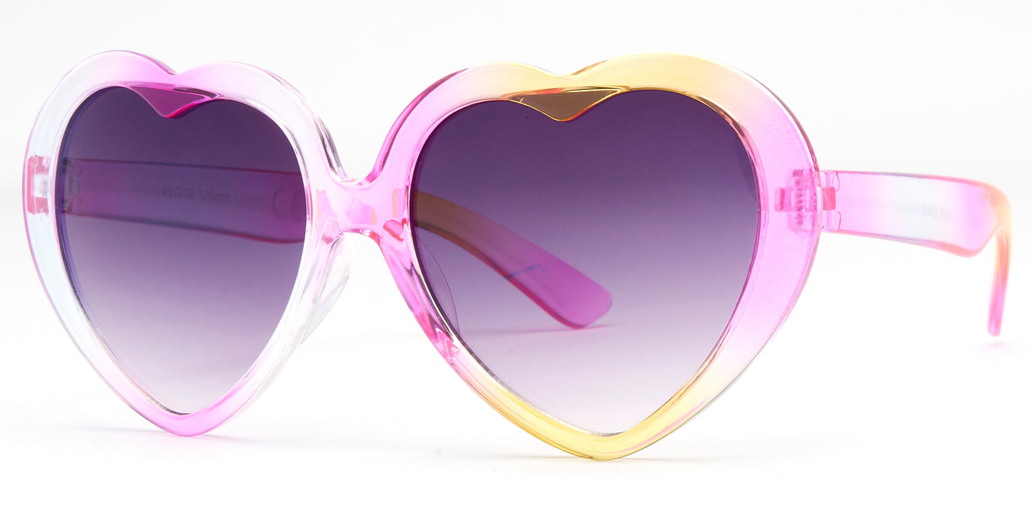 4581 - Kids Plastic Heart Shaped Sunglasses