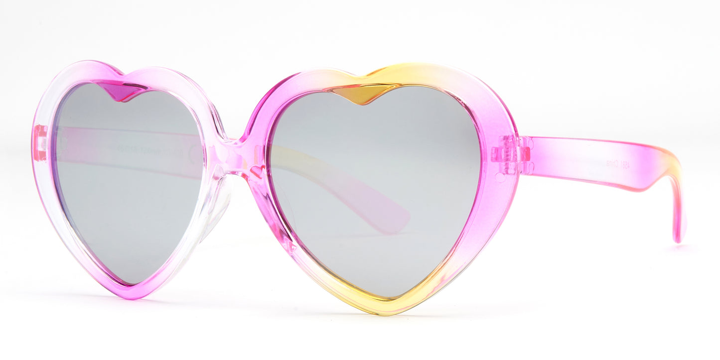 4581 - Kids Plastic Heart Shaped Sunglasses
