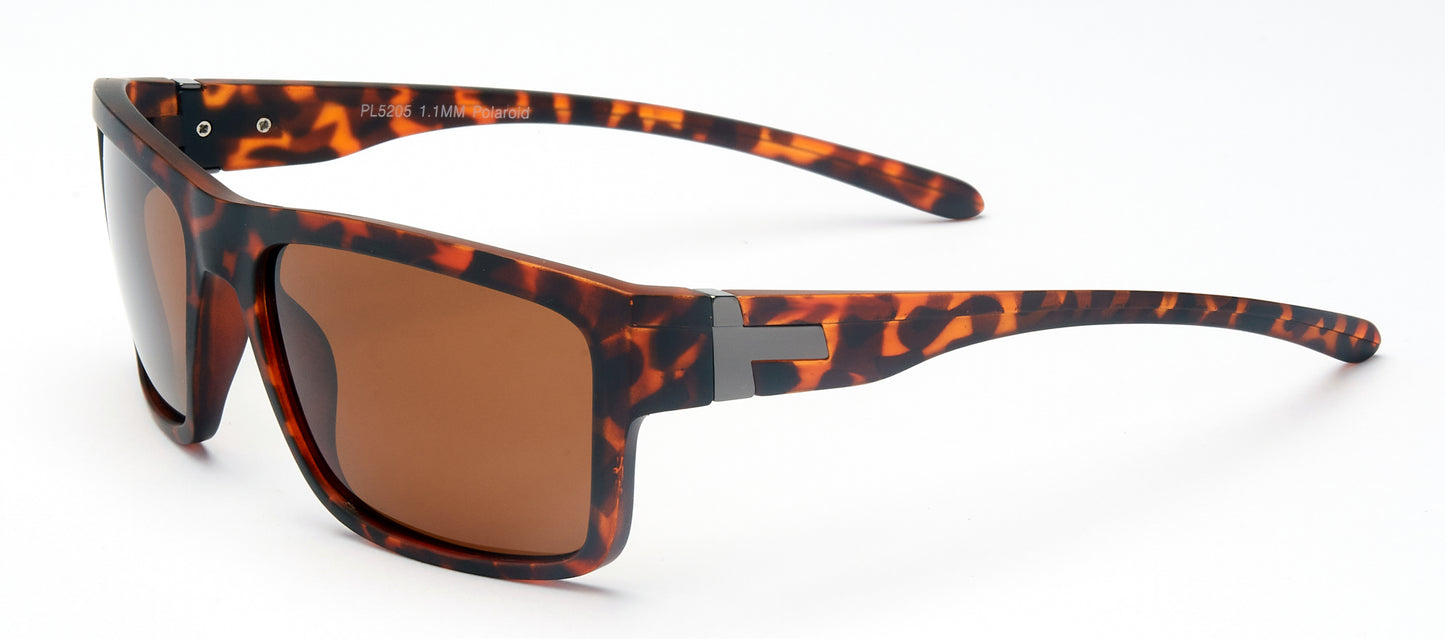 PL 5205 - Polarized Plastic Rectangular Sunglasses 1.1 MM