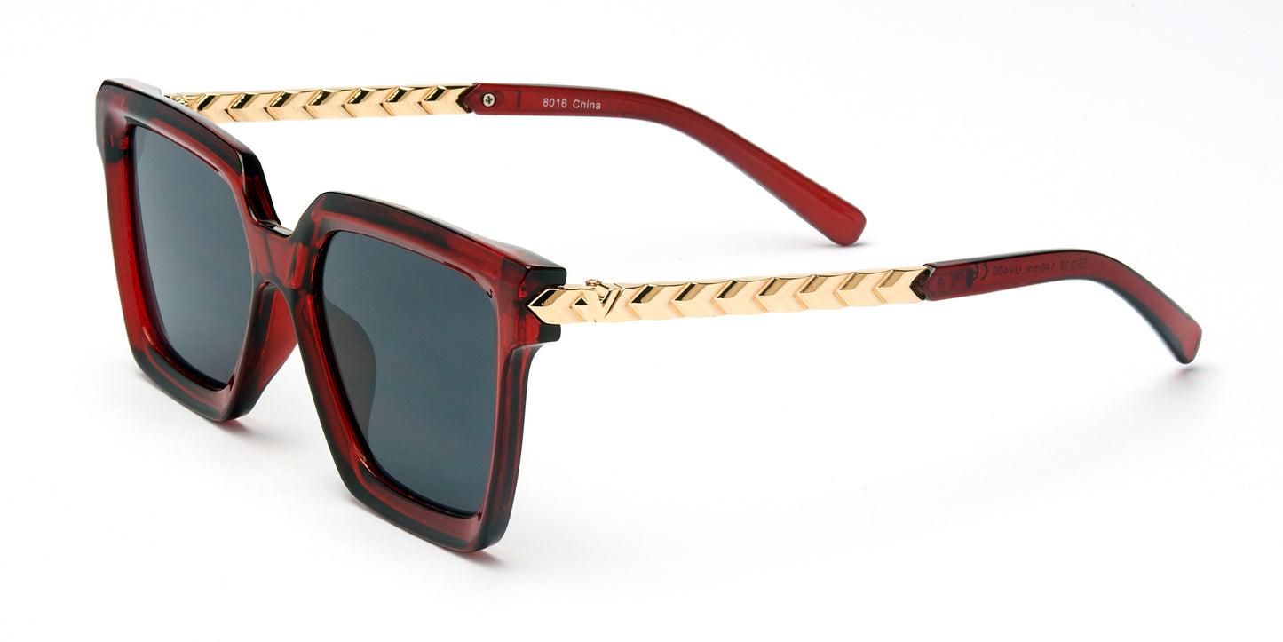 8016 - Plastic Square Butterfly Sunglasses