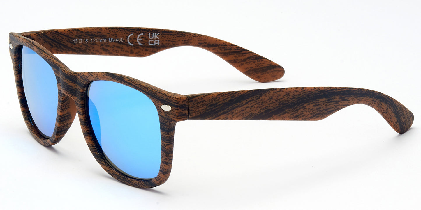 4567-11 - Kids Classic Horn Rimmed Sunglasses with Color Mirrored Lens