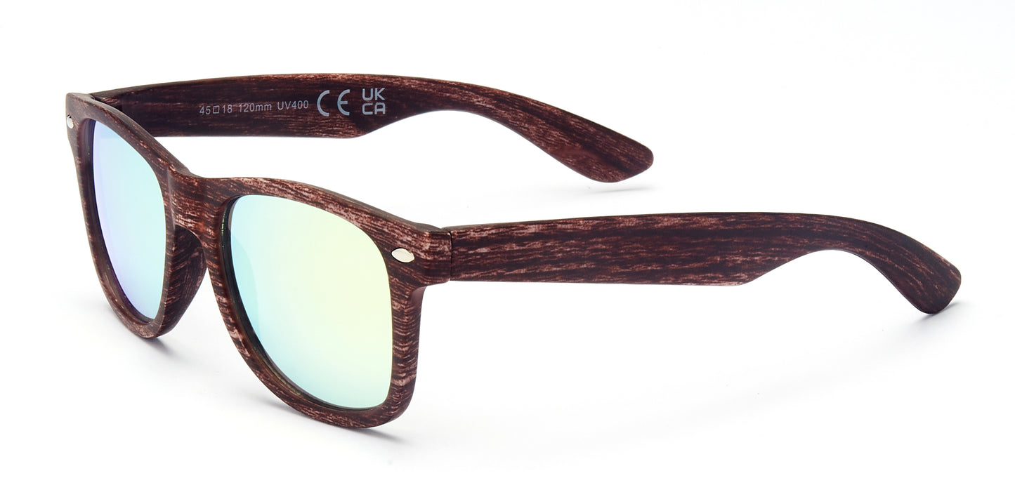 4567-12 - Kids Classic Horn Rimmed Sunglasses with Color Mirrored Lens