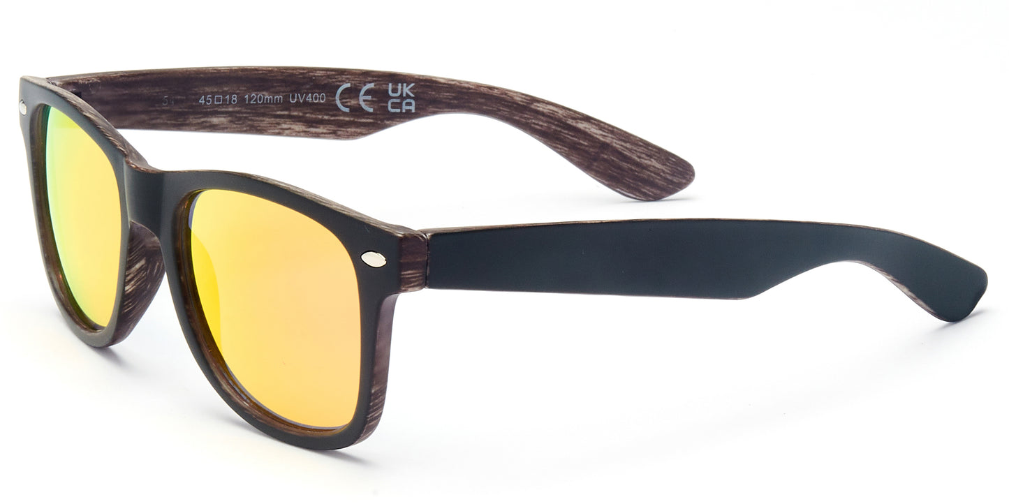 4567-10 - Kids Classic Horn Rimmed Sunglasses with Color Mirrored Lens