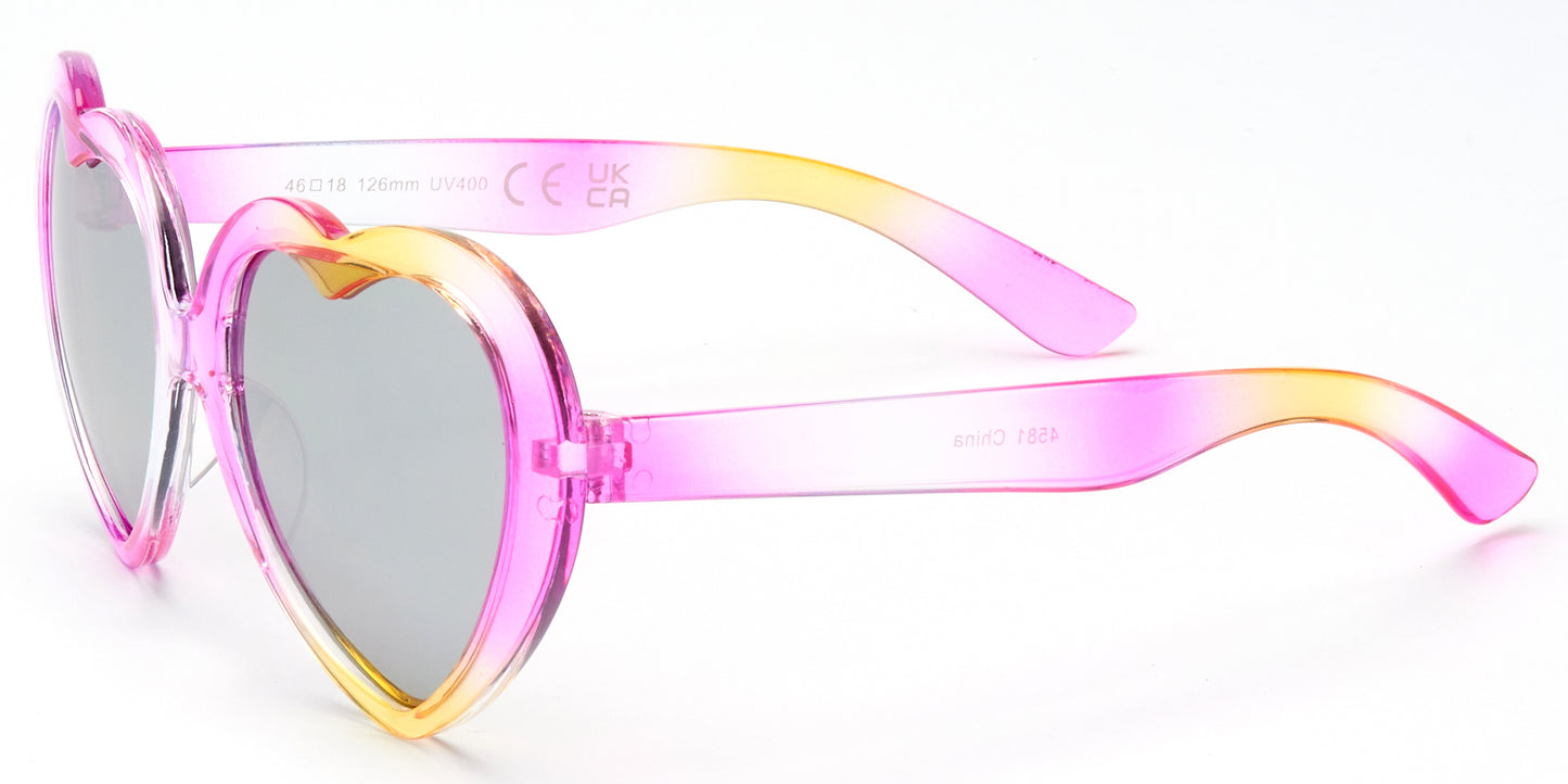 4581 - Kids Plastic Heart Shaped Sunglasses