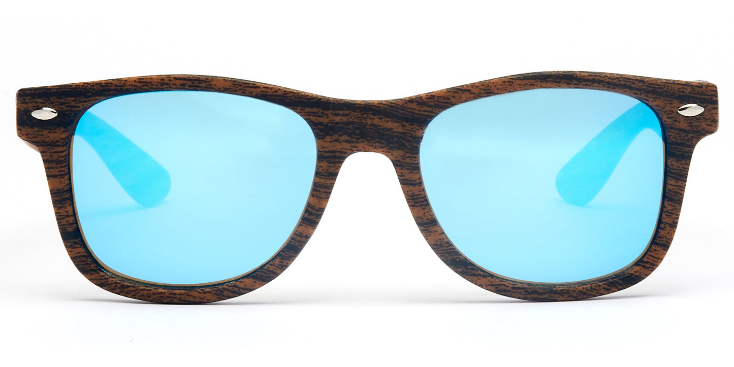 4567-11 - Kids Classic Horn Rimmed Sunglasses with Color Mirrored Lens