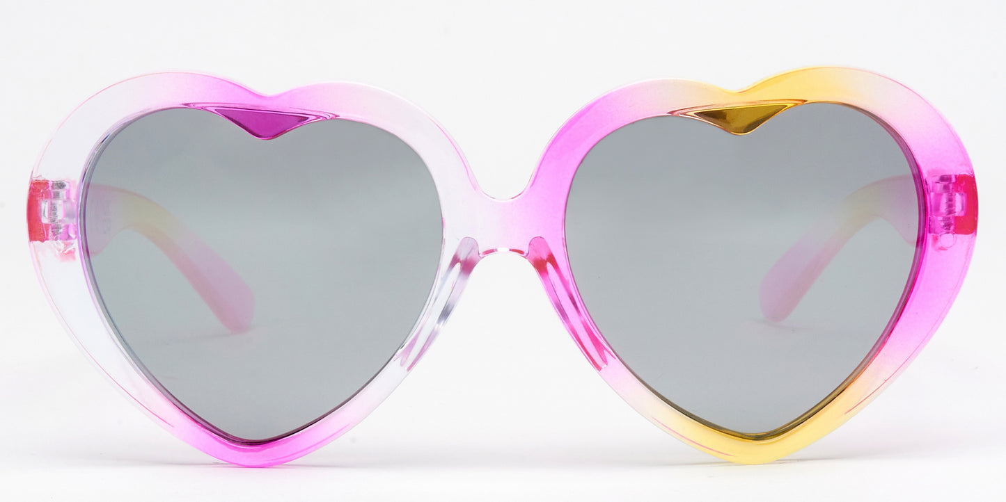 4581 - Kids Plastic Heart Shaped Sunglasses