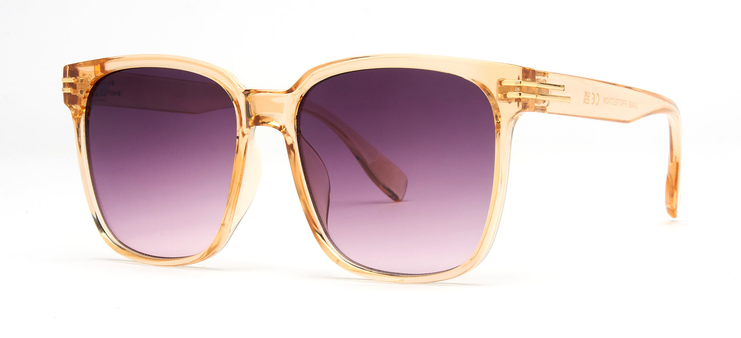 8968 - Rounded Square Plastic Sunglasses