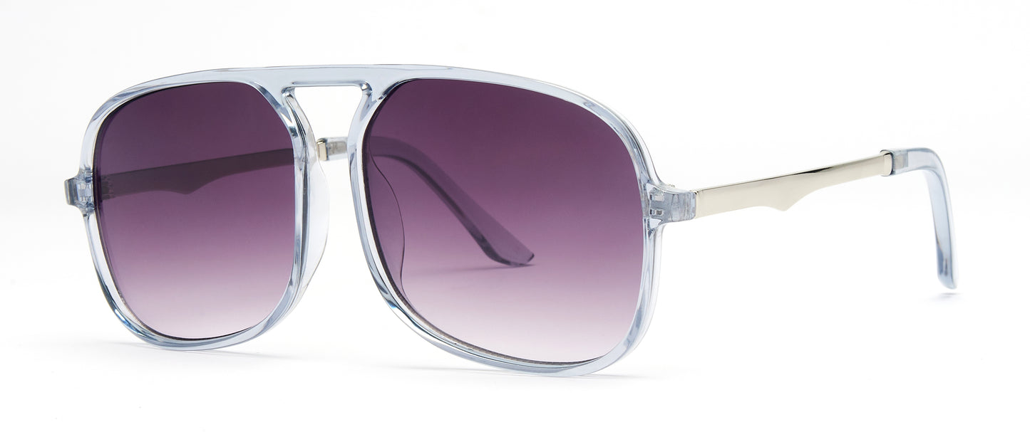 8977 - Plastic Bridgeless Flat Top Sunglasses