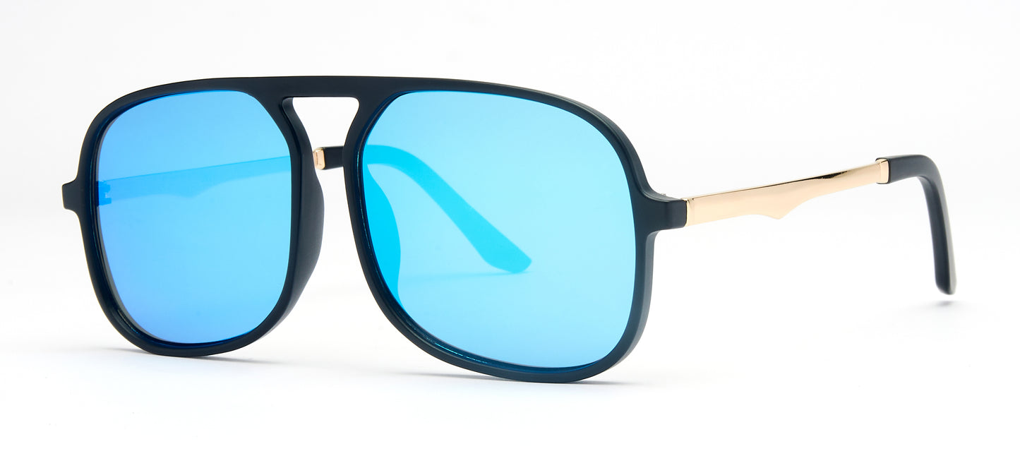 8977 - Plastic Bridgeless Flat Top Sunglasses