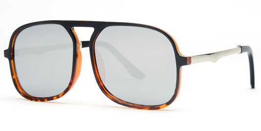 8977 - Plastic Bridgeless Flat Top Sunglasses