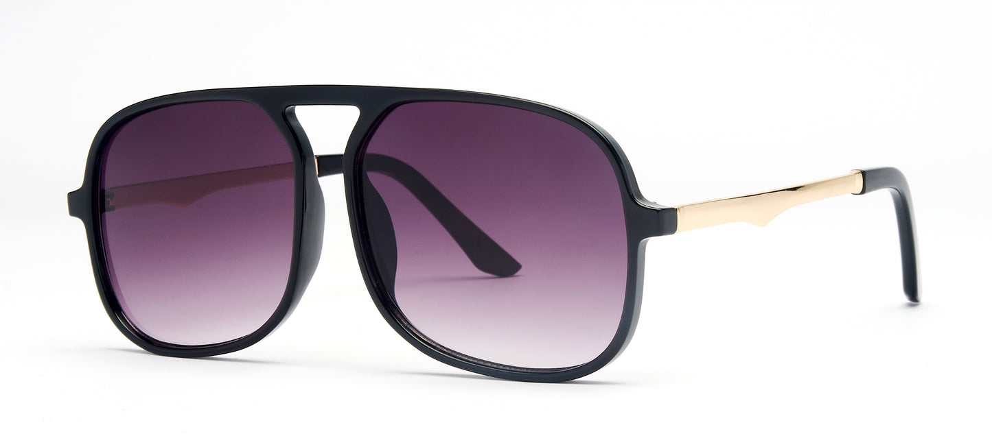 8977 - Plastic Bridgeless Flat Top Sunglasses