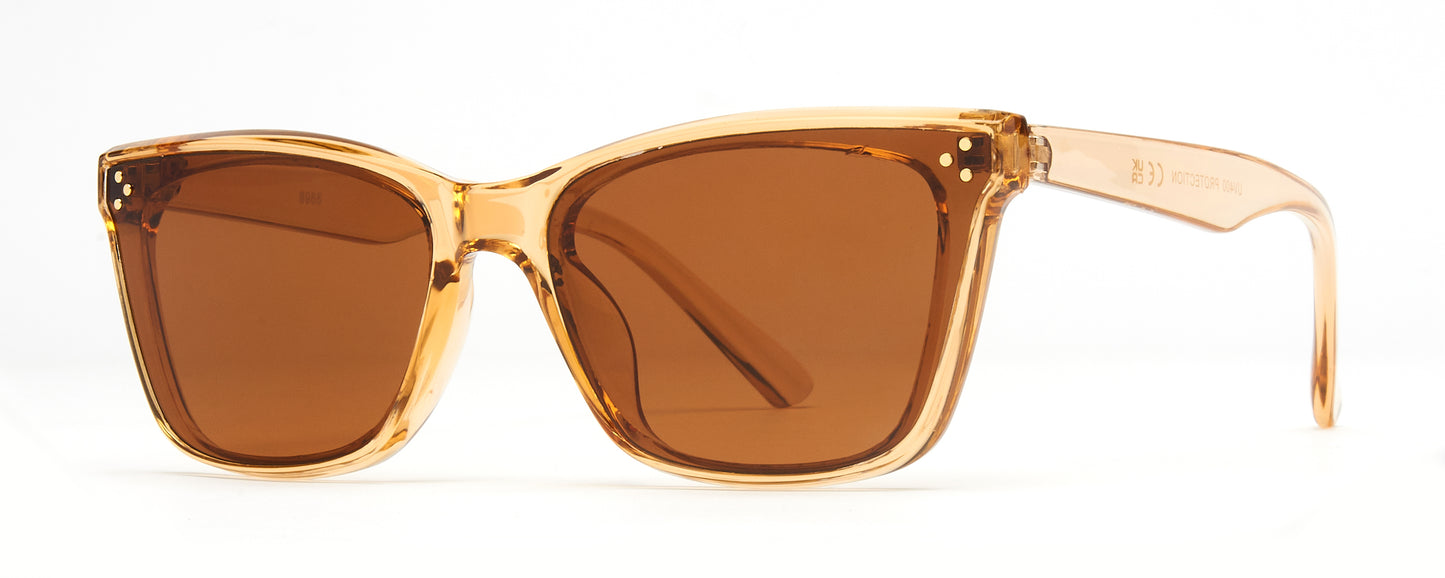 8965 - Plastic Cat Eye Sunglasses with Flat Lens