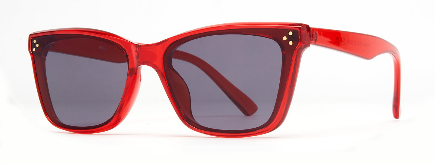 8965 - Plastic Cat Eye Sunglasses with Flat Lens